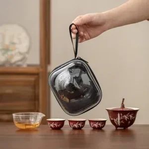 Дорожный чайный набор с ковриком для слива